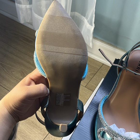 Blue transparent heels. New only tried them on once. Brand: Torrid, size: 9.5WW - Picture 5 of 6